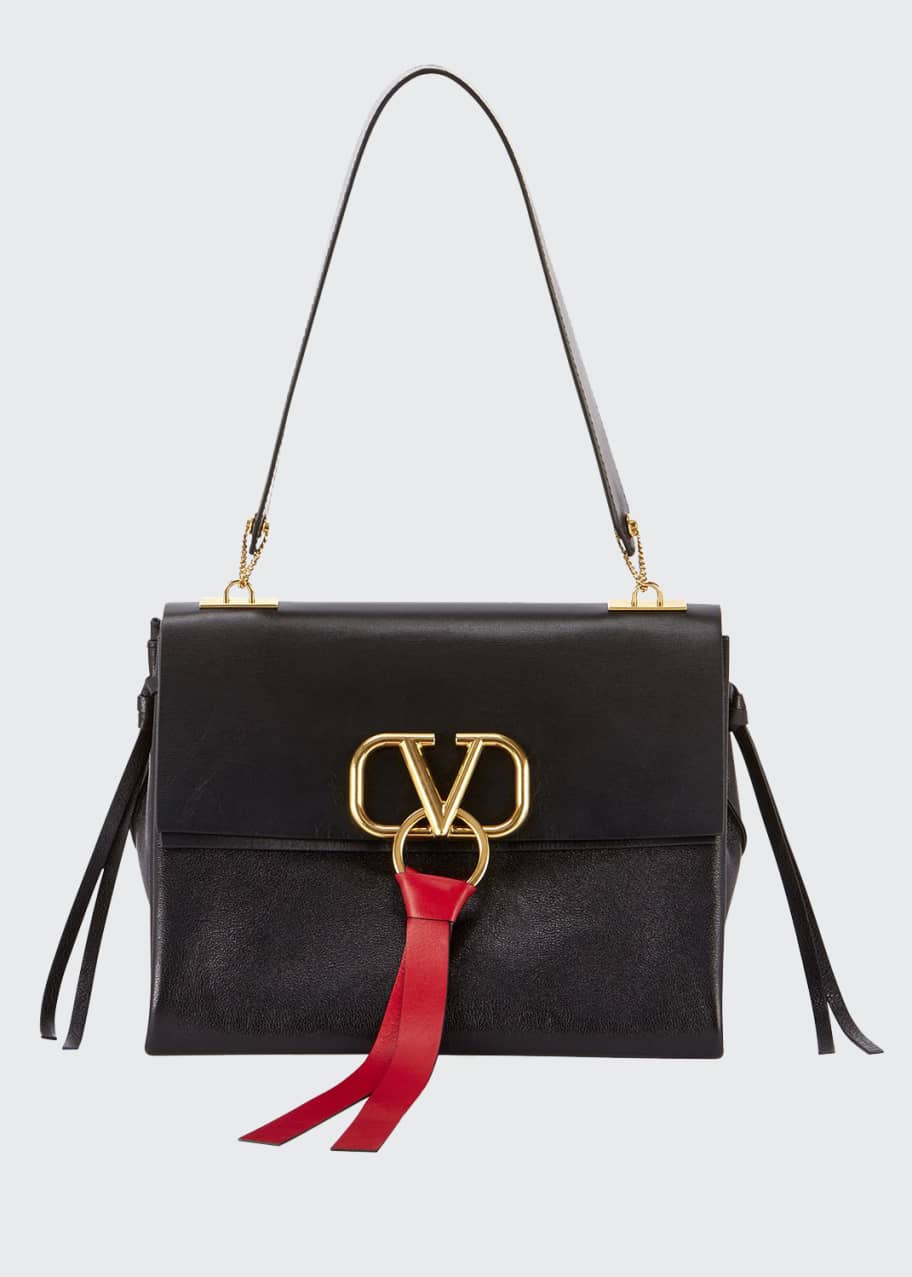 Valentino Garavani VRING Medium Colorblock Leather Shoulder Bag