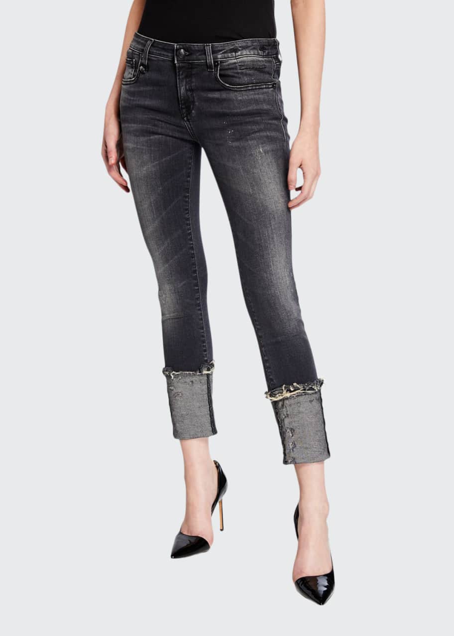Kate Distressed Cuffed Skinny Jeans