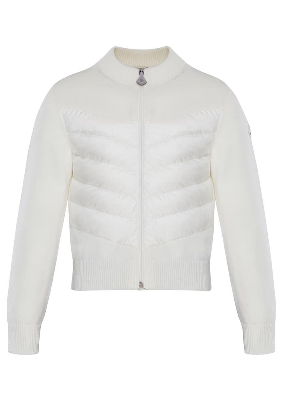 Moncler Knit Stand-Collar Zip-Front Jacket, Size 8-14 - Bergdorf Goodman