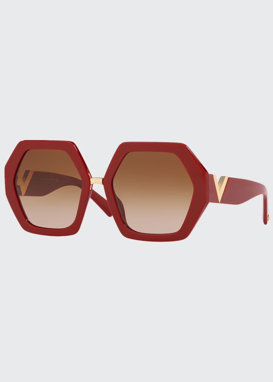Octagonal Acetate V Inset Sunglasses