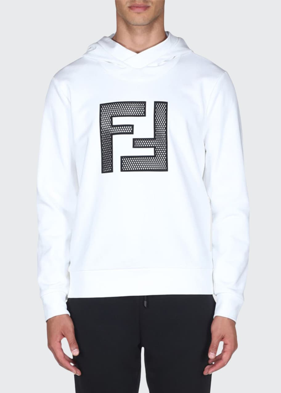 Fendi Men s Mesh Logo Hoodie Bergdorf Goodman