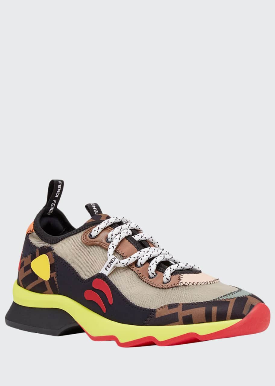 Fendi Freedom FF Patchwork Sneakers Bergdorf Goodman