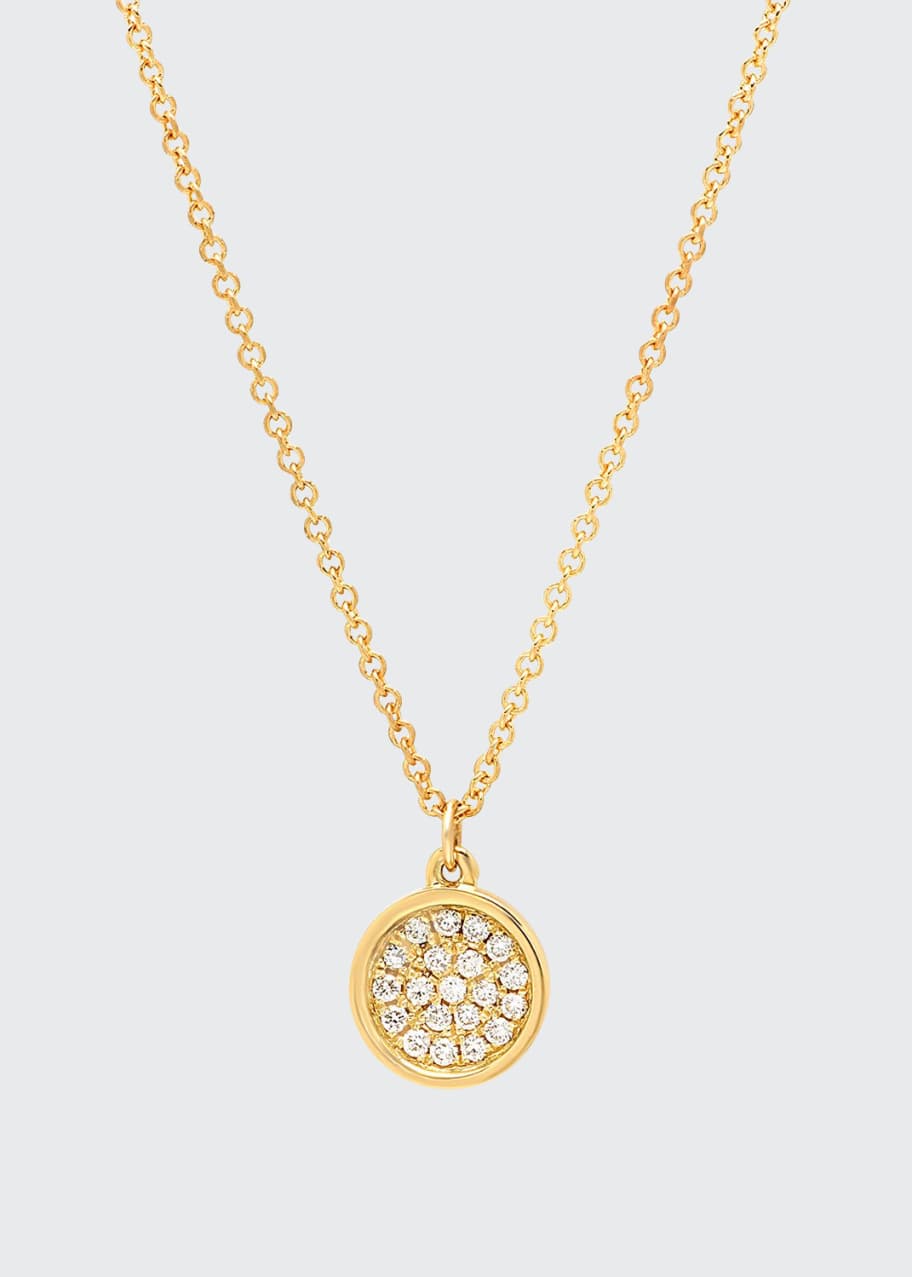 Image 1 of 1: 18k Mini Diamond Pave Circle Necklace