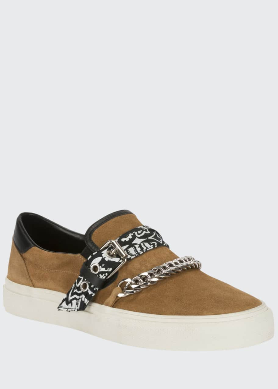 Image 1 of 1: Men's Suede Slip-On Bandana Sneakers