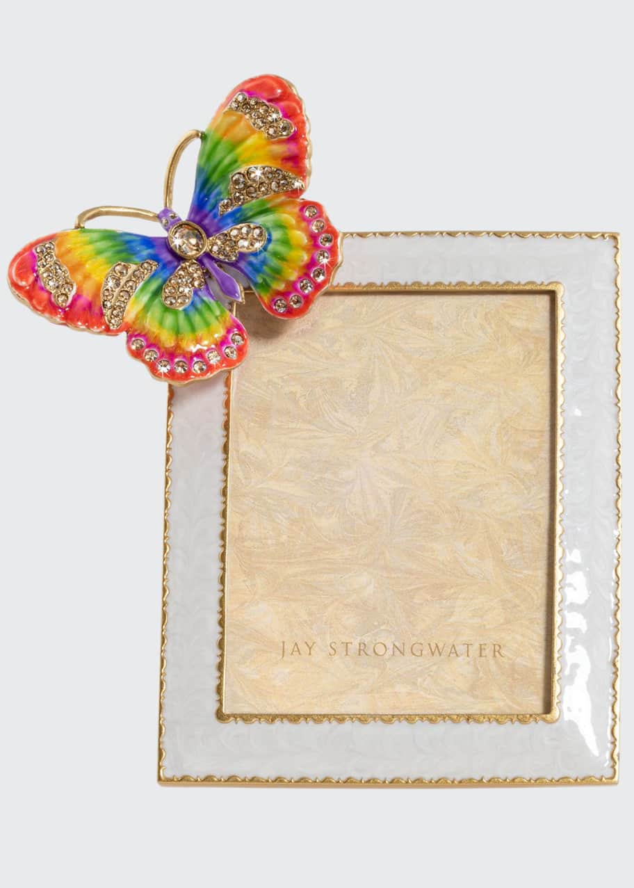Jay Strongwater Rainbow Butterfly Frame, 3" x 4" Bergdorf Goodman
