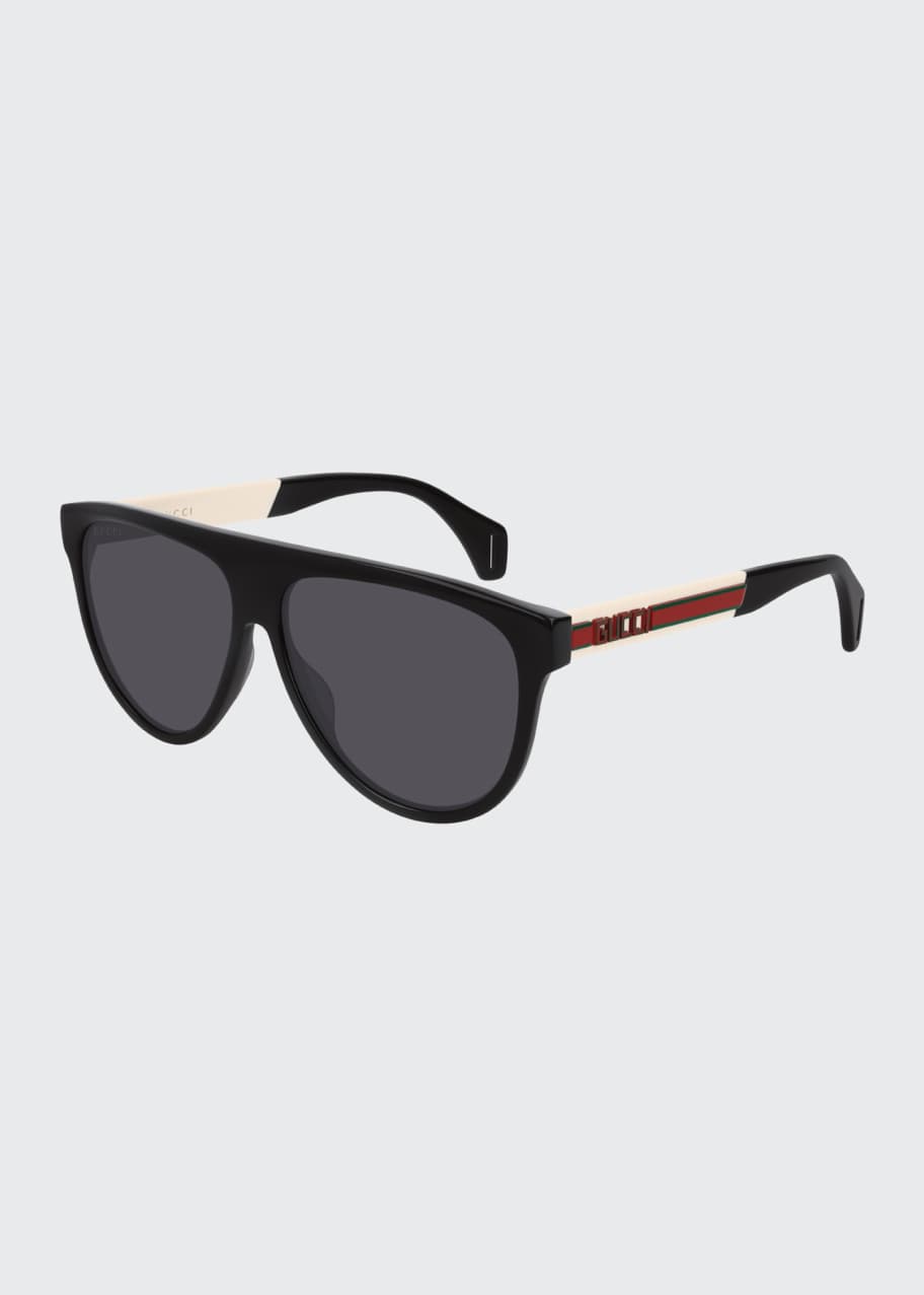 Image 1 of 1: Men's Nylon Flat-Top Rounded Sunglasses
