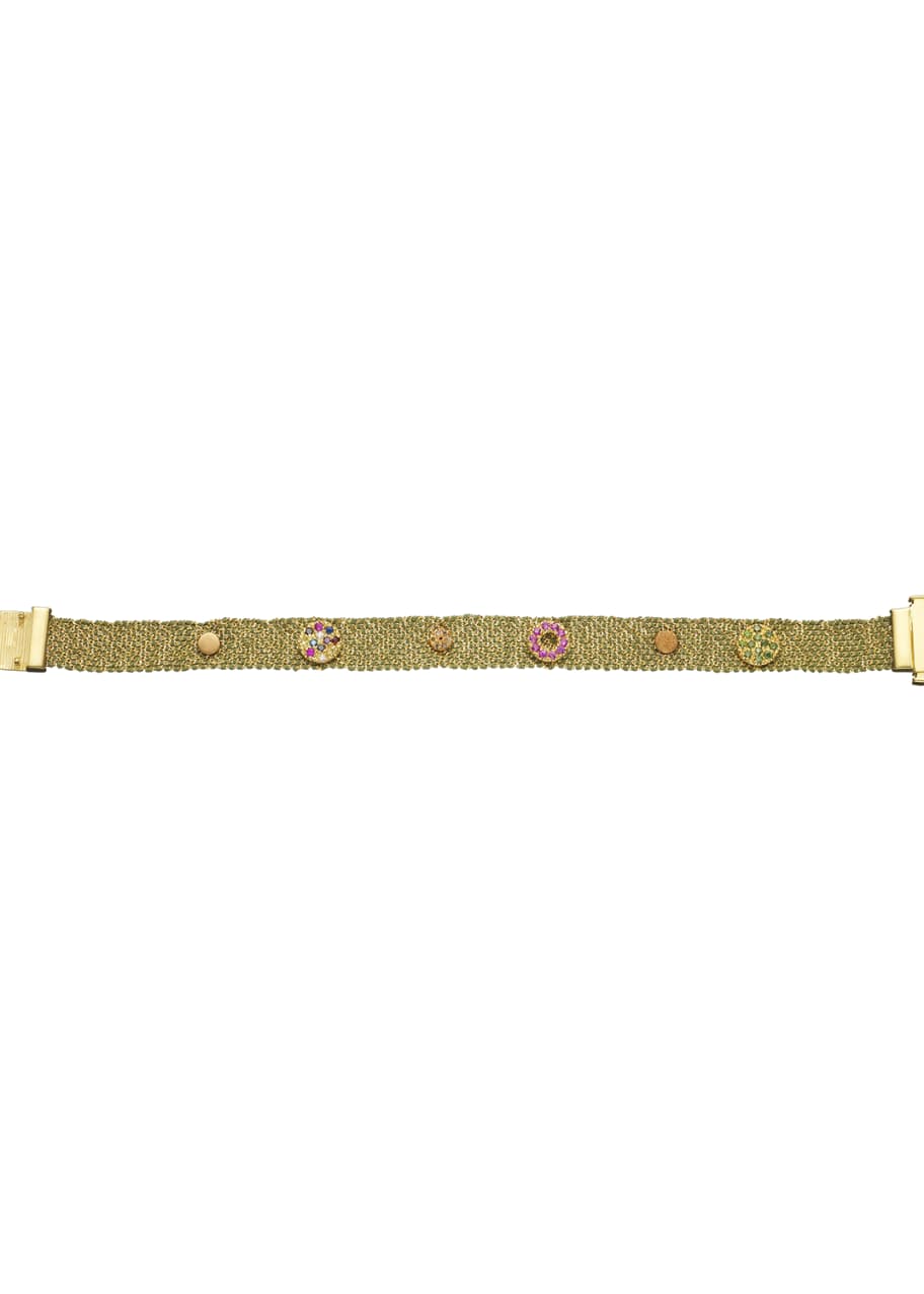 Image 1 of 1: 18k Studded Woven Bracelet, 1cm