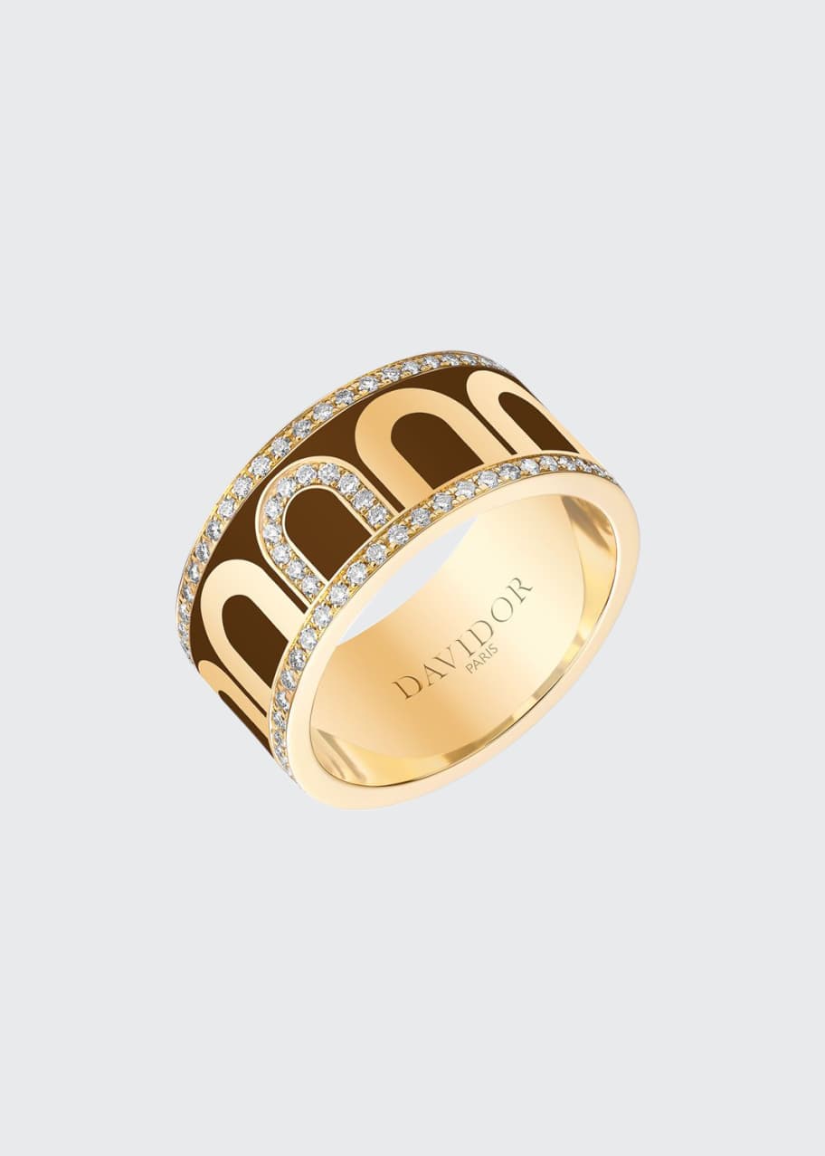 Image 1 of 1: L'Arc de Davidor 18k Gold Porta Diamond Ring - Grand Model, Cognac, Sz. 6.5
