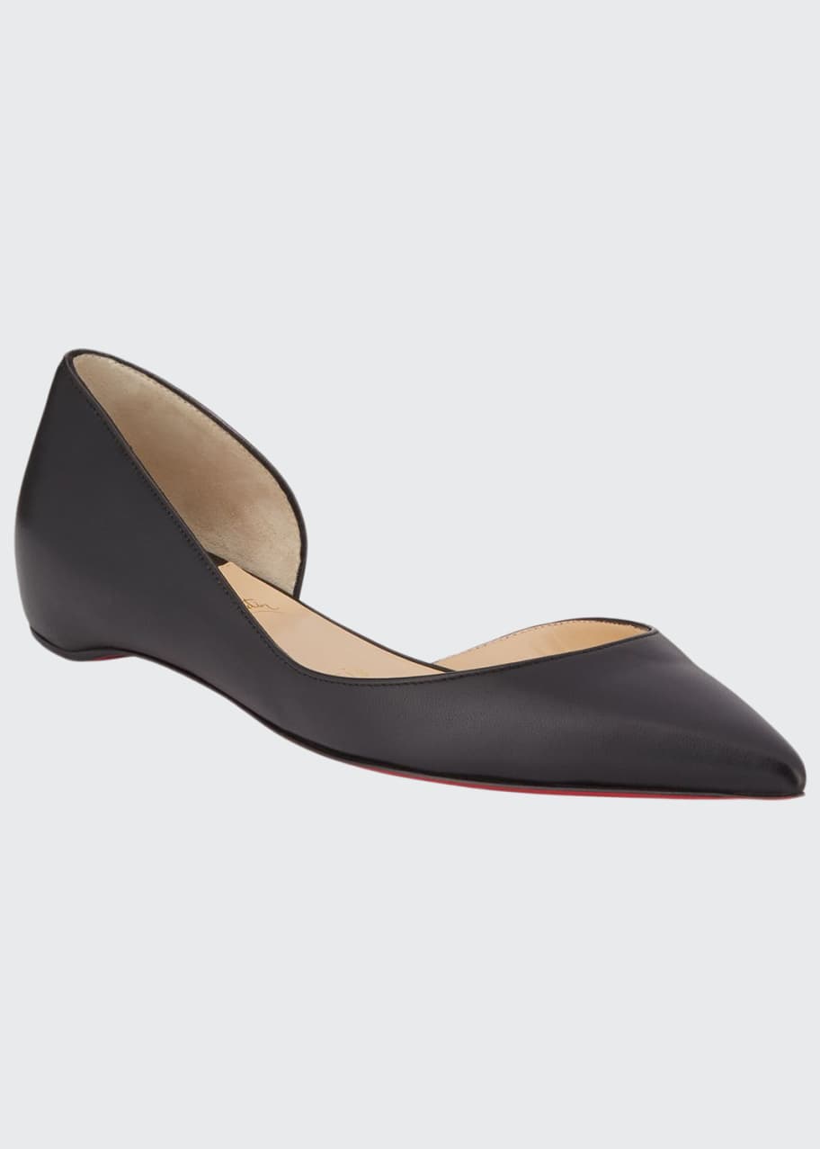 Image 1 of 1: Iriza Half-D'Orsay Red Sole Flats
