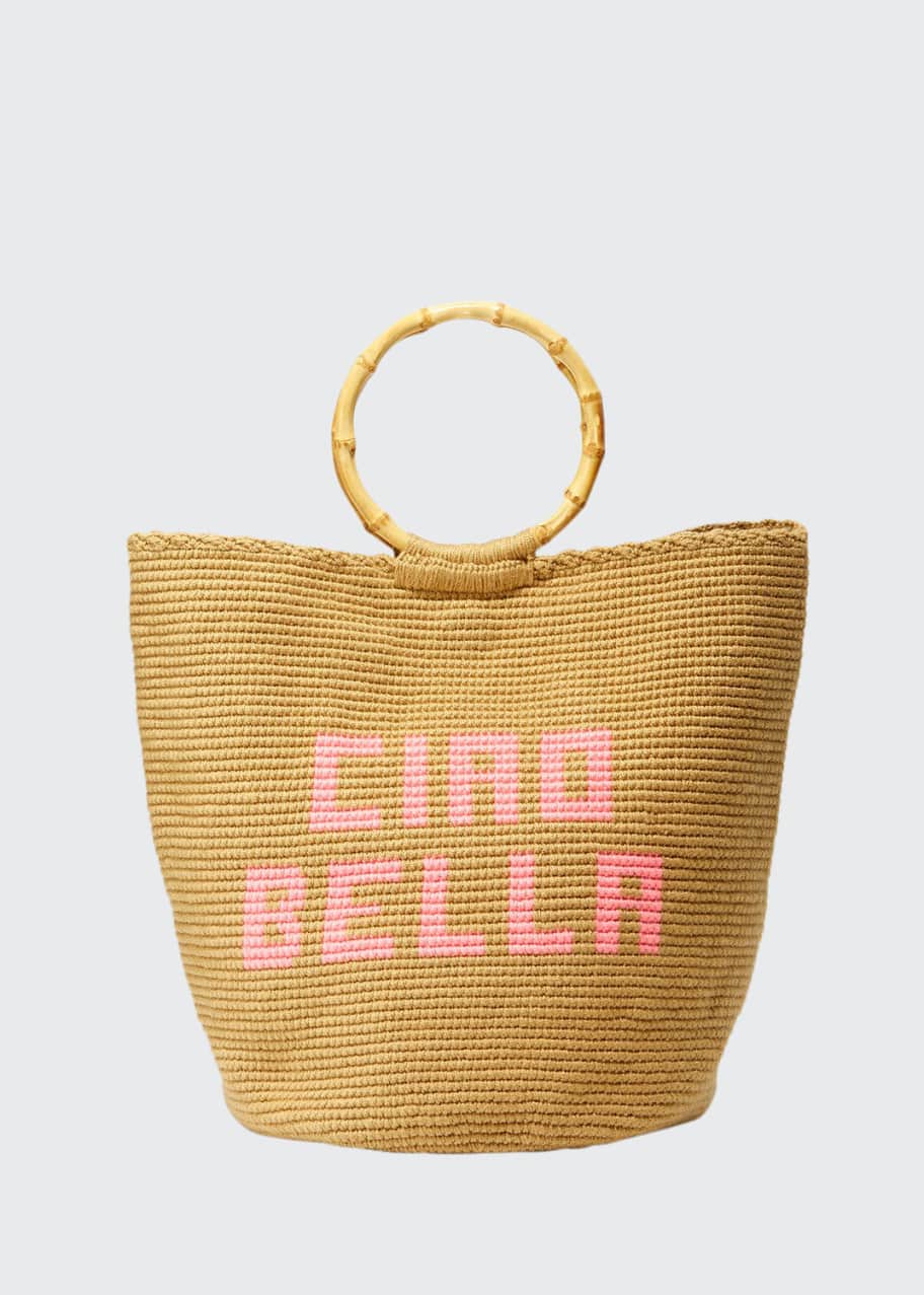 Image 1 of 1: Ciao Bella Woven Ring-Handle Tote Bag