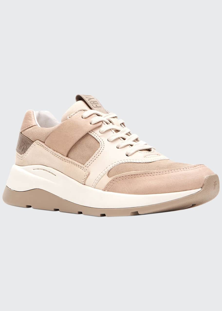 Frye Willow Low Lace Up Leather Suede Running Sneakers Bergdorf