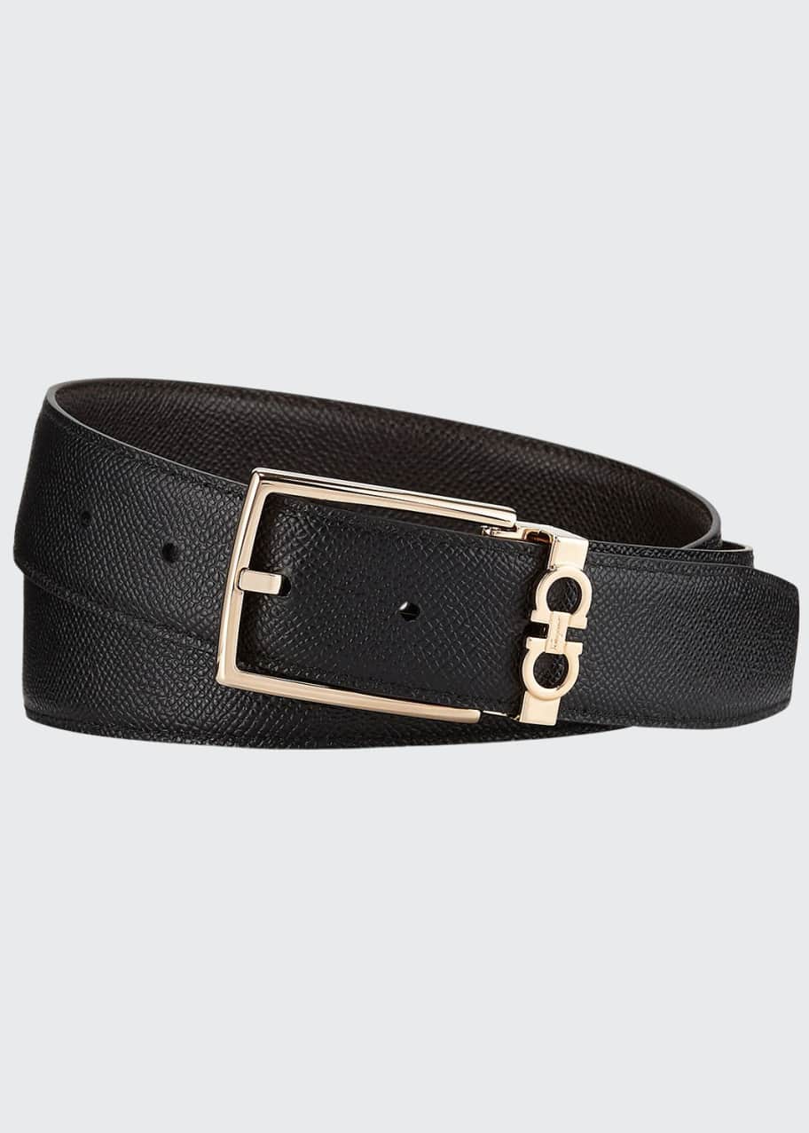 Image 1 of 1: Men's Textured Calf Leather Belt