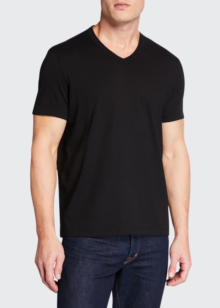 TOM FORD Men's Short-Sleeve V-Neck T-Shirt, Black - Bergdorf Goodman