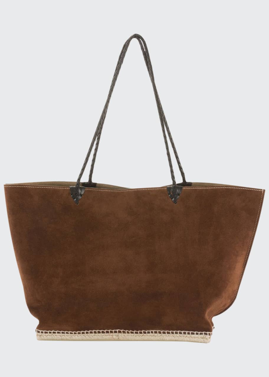 Image 1 of 1: Large Suede Espadrille Tote Bag