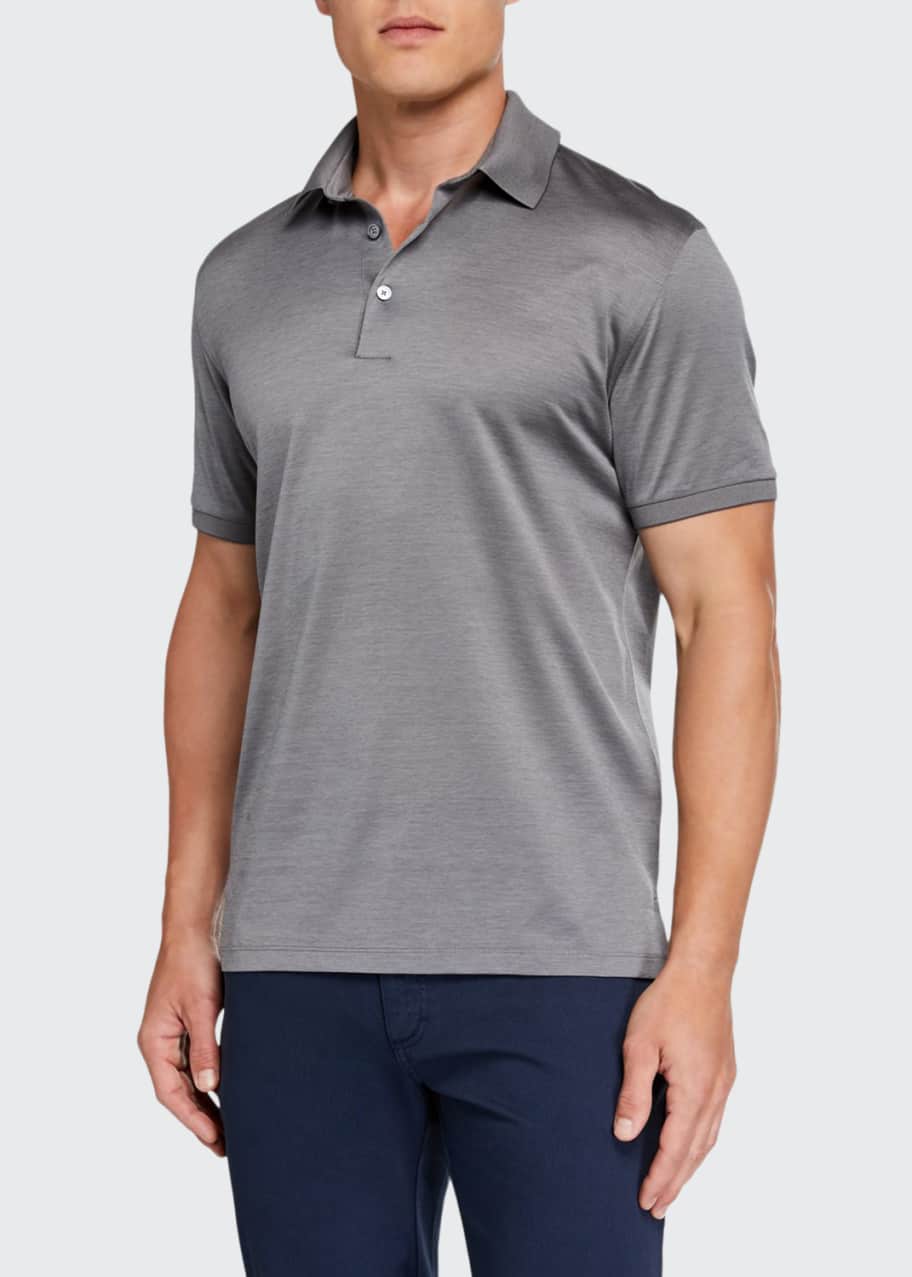 Image 1 of 1: Men's Natural Pique Regular-Fit Polo Shirt