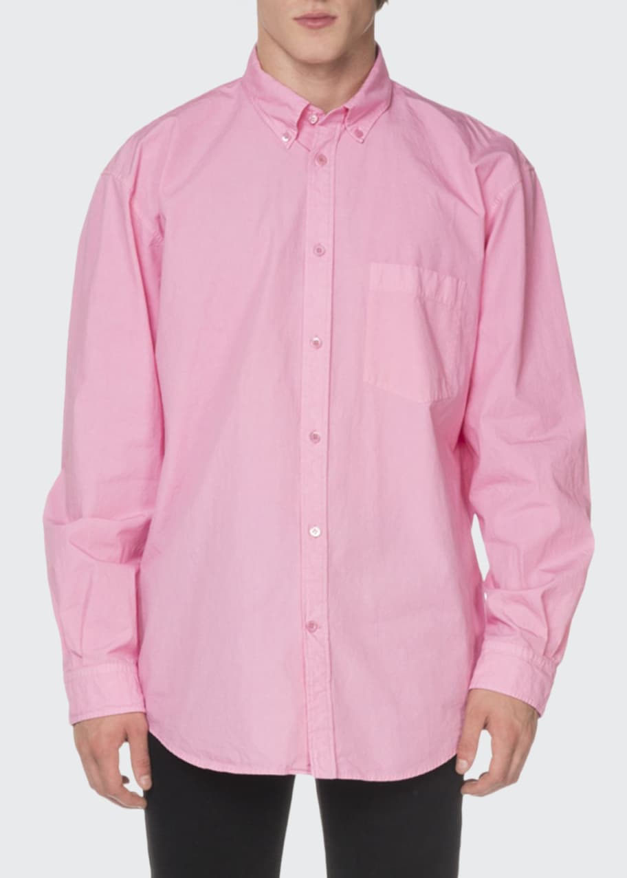 Image 1 of 1: Men's Oxford Sport Shirt with Logo Back