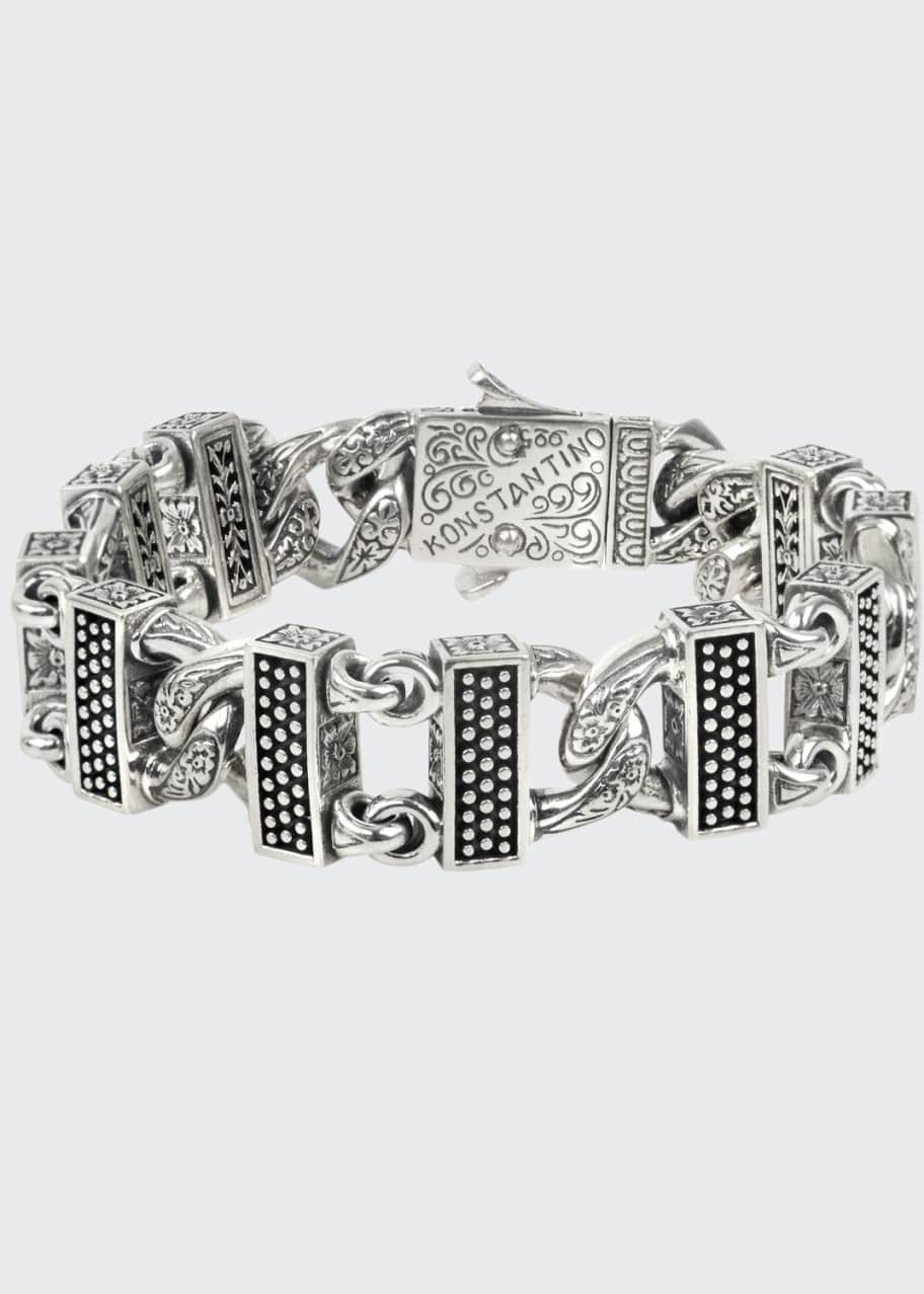 Image 1 of 1: Men's Sterling Silver Link Bracelet