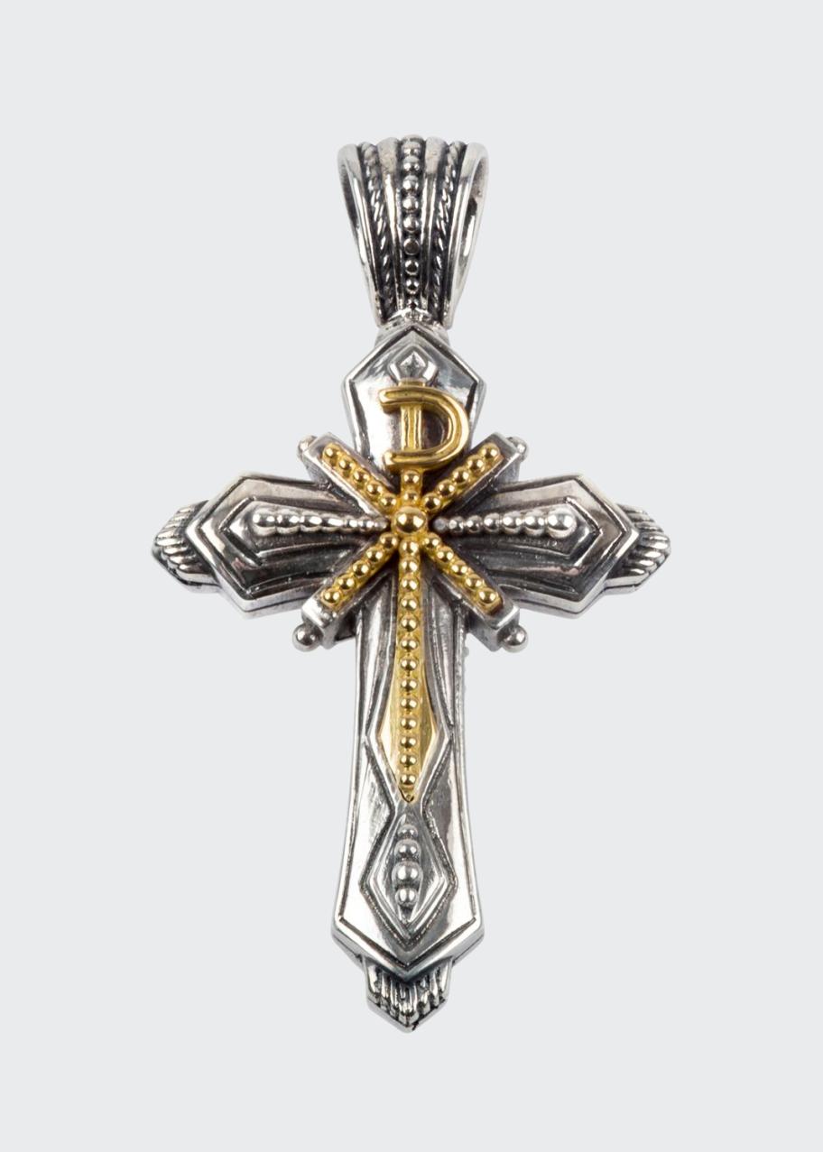 Konstantino Men's Sterling Silver/18k Gold Sword Cross Pendant