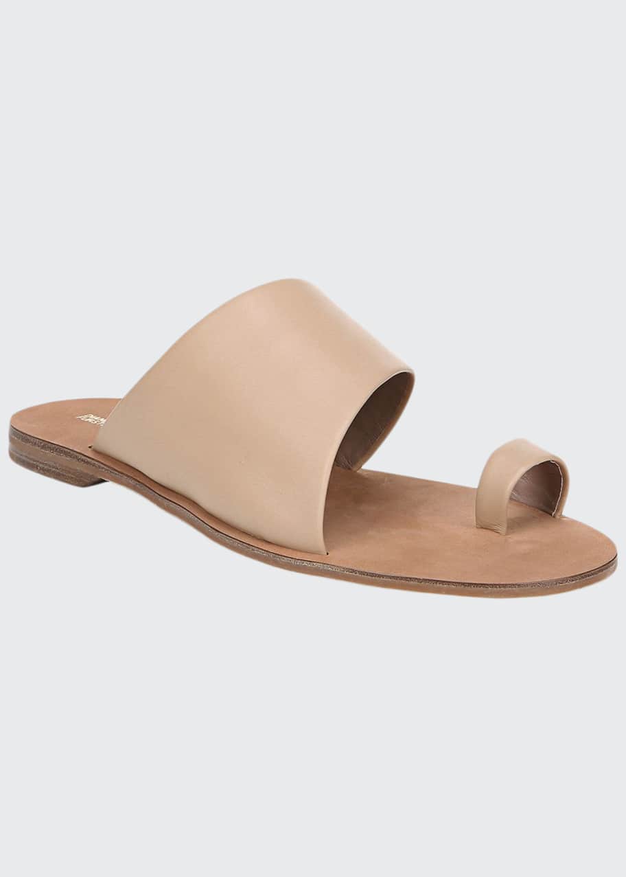 Diane von Furstenberg Brittany Flat Leather Slide Sandals - Bergdorf ...