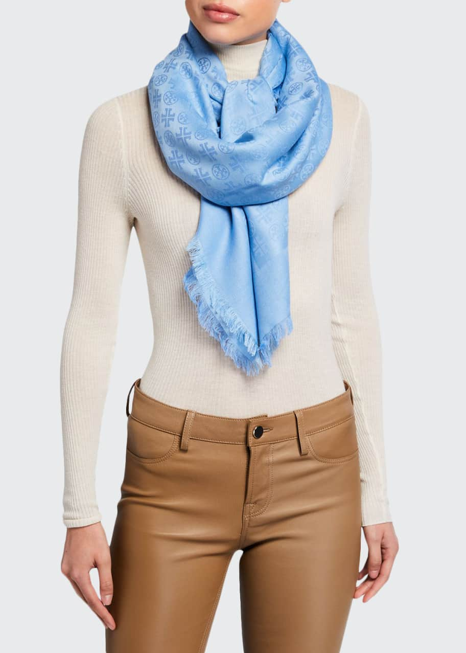 Tory Burch T Monogram Jacquard Traveler Scarf