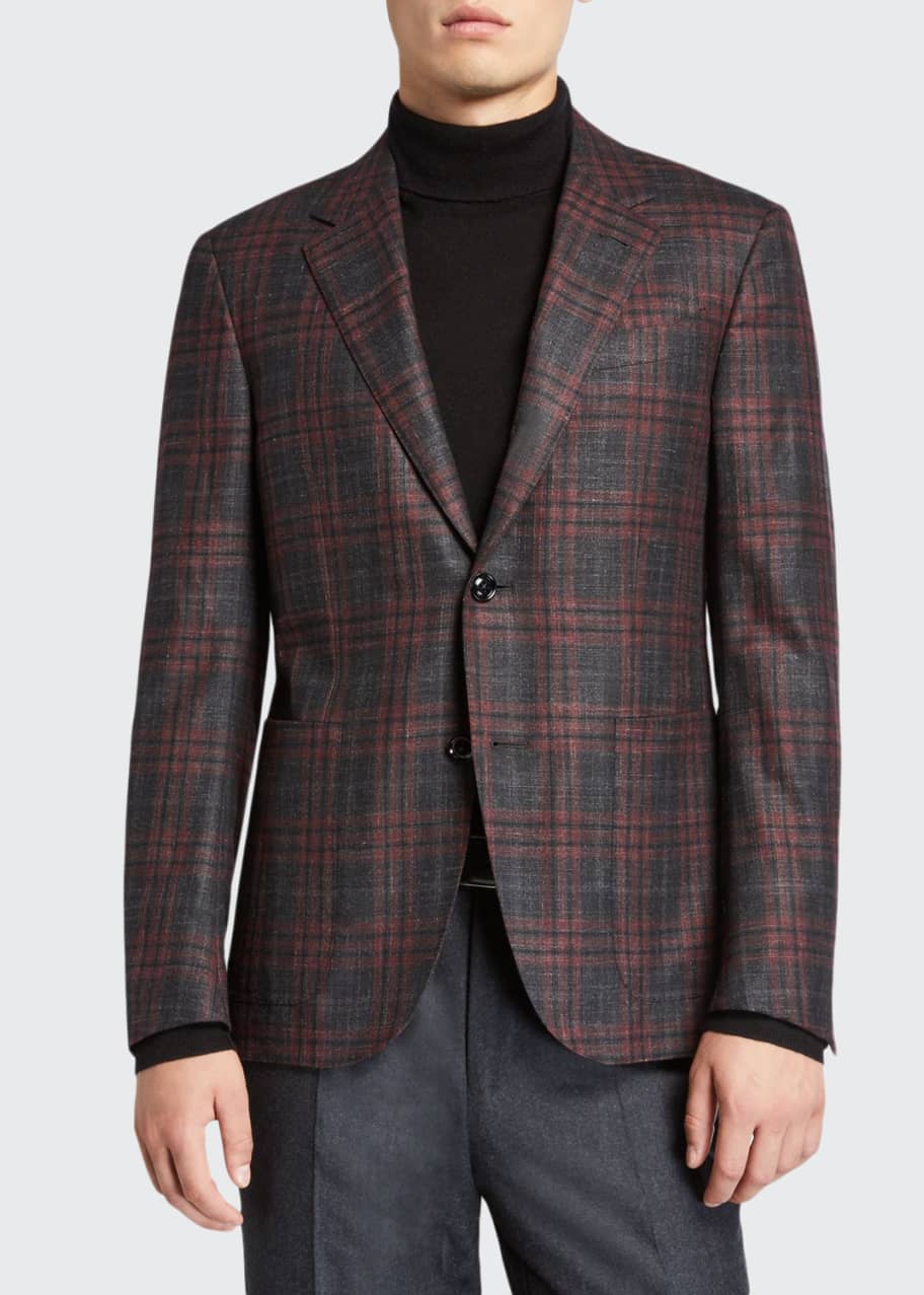 ZEGNA Men's Plaid Wool-Blend Regular-Fit Sport Jacket - Bergdorf Goodman