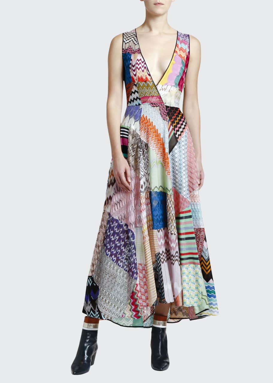 Missoni Sleeveless V-Neck Patchwork Dress - Bergdorf Goodman