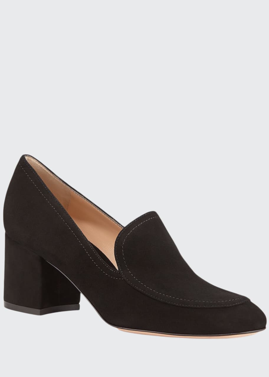Gianvito Rossi Suede Pleated Loafer Pumps Bergdorf Goodman