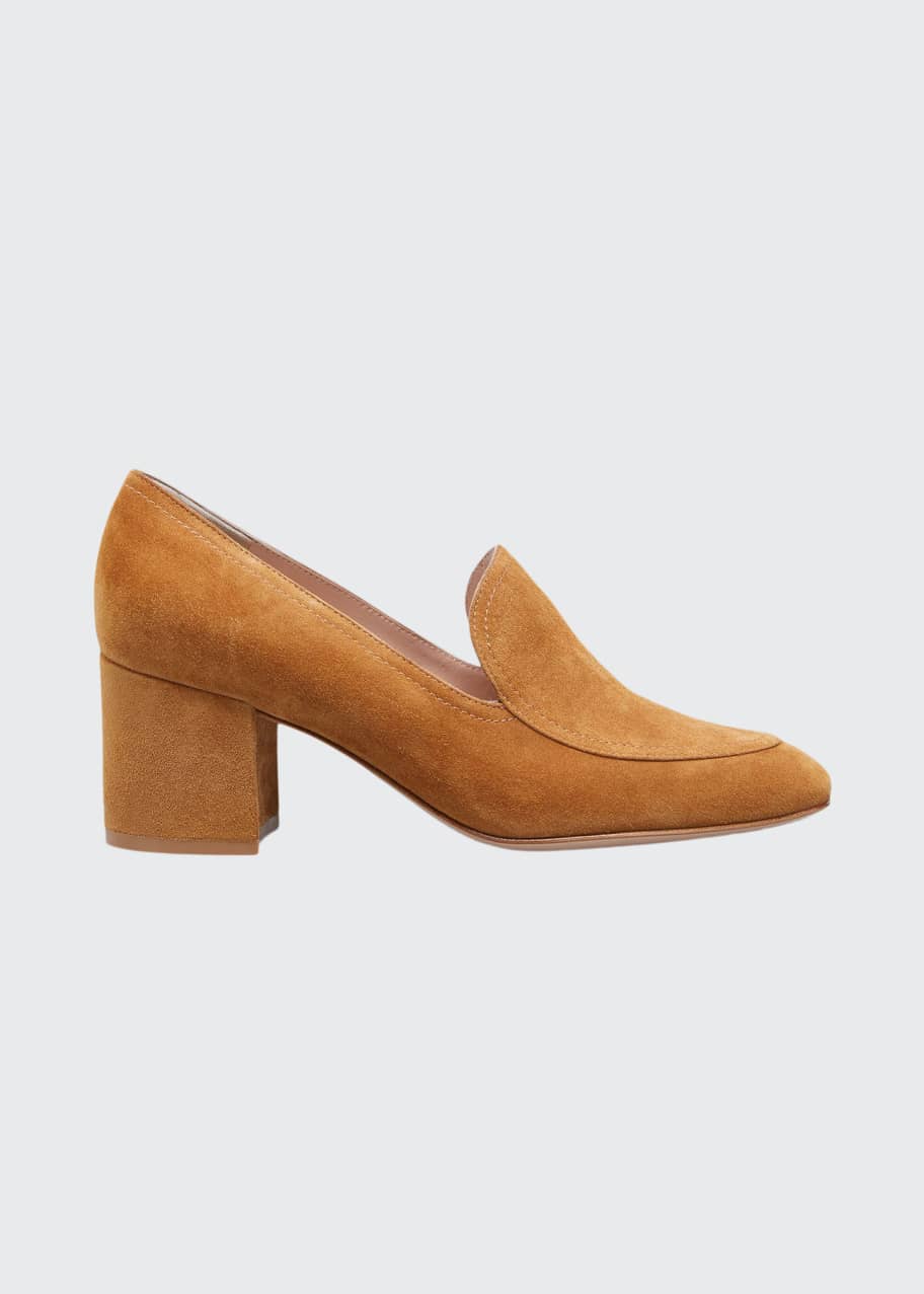 Gianvito Rossi Suede Pleated Loafer Pumps Bergdorf Goodman