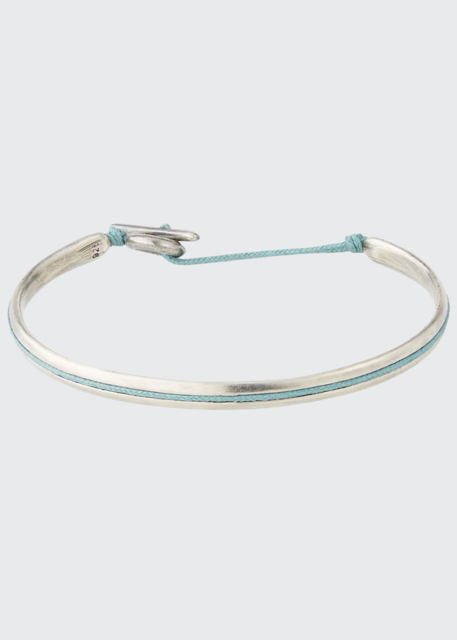 Image 1 of 1: Men's Slim Oval Cuff Bracelet, Green