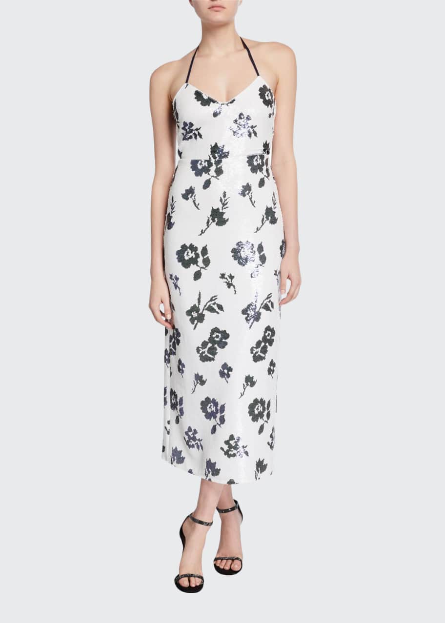 Self portrait floral sequin dress best sale