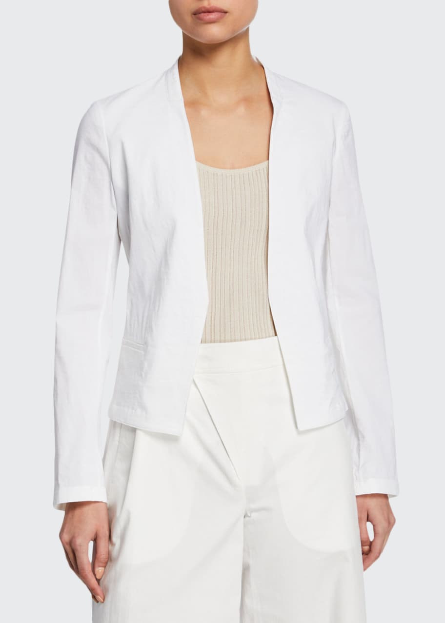 Eco Crunch Wash Open Front Clean Blazer