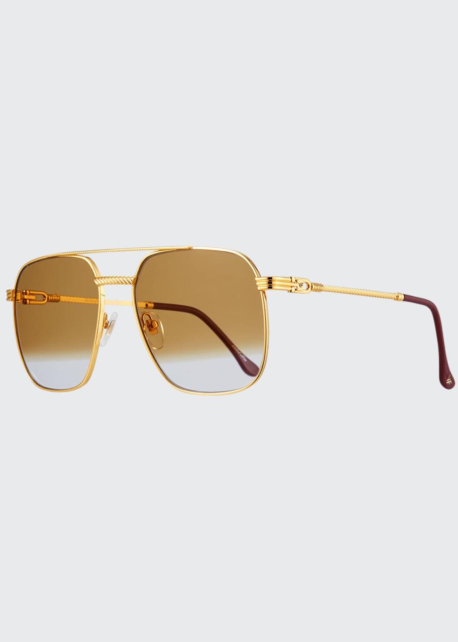 Vintage Frames Company Gold Aviator Sunglasses Vintage Frame Company VF Snatch 18KT Gold Sunglasses R1326  main image 2