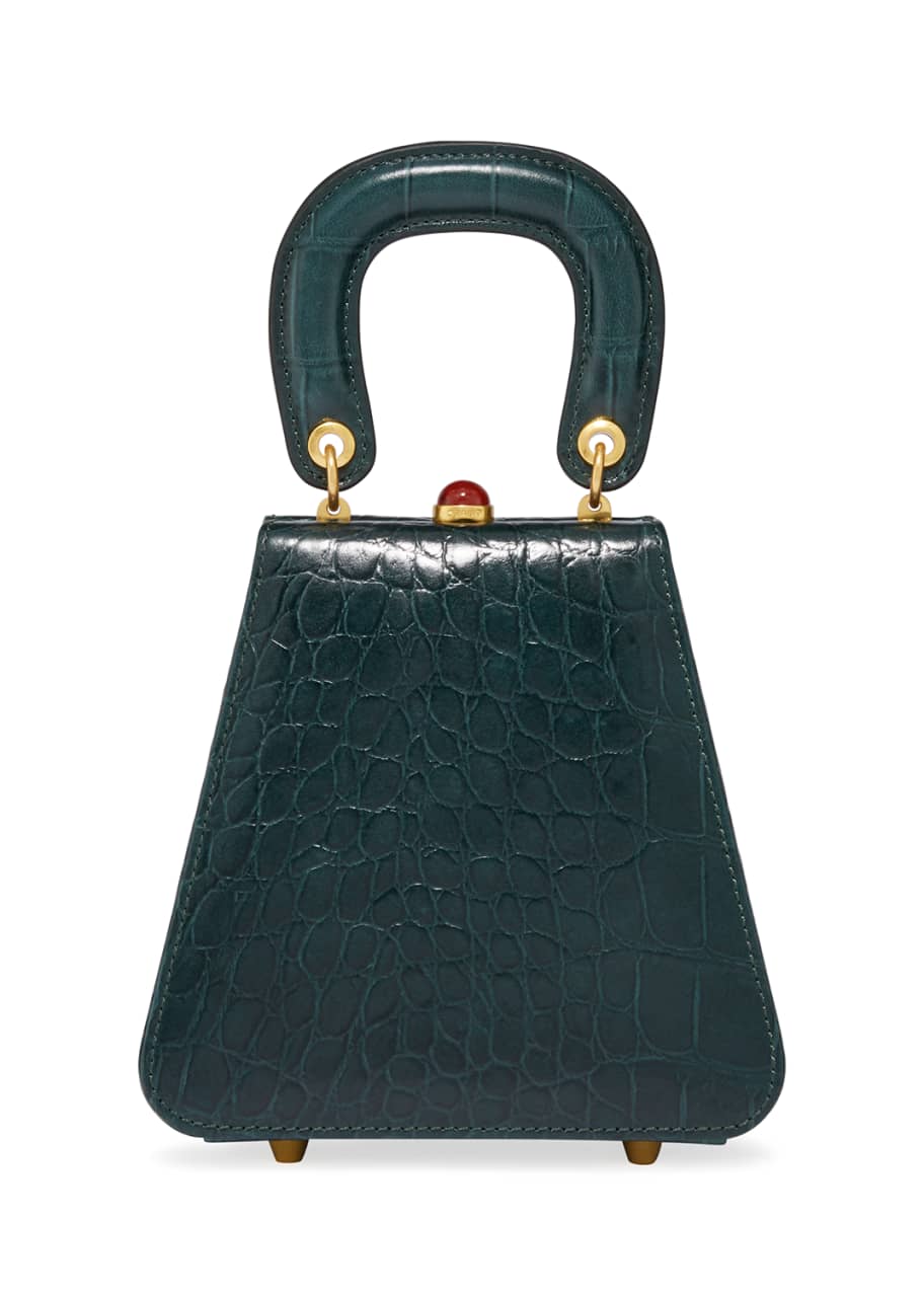 STAUD Kenny Croc-Embossed Calf Top Handle Bag - Bergdorf Goodman