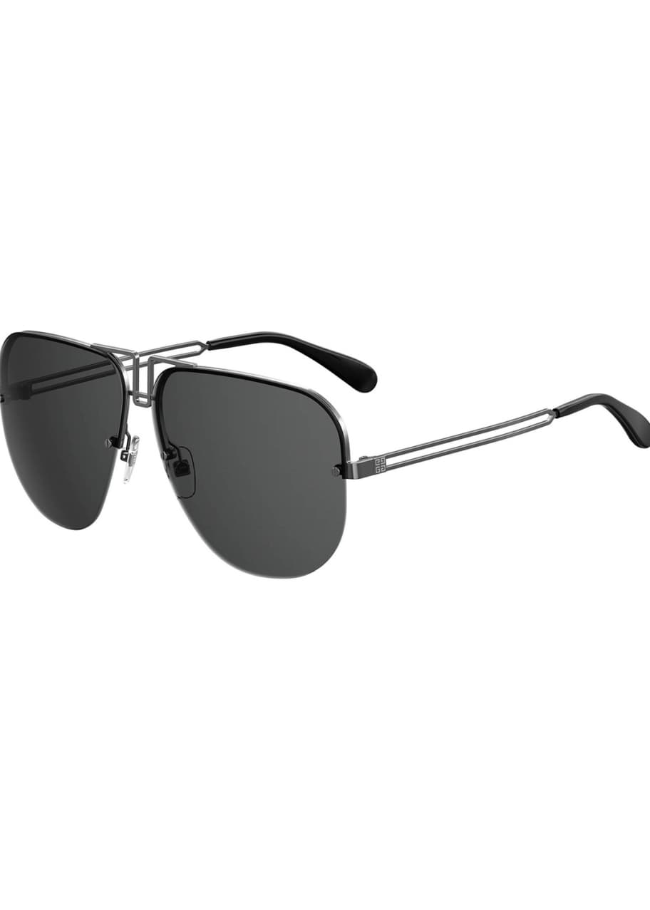 Image 1 of 1: Men's Cutout Metal Aviator Sunglasses
