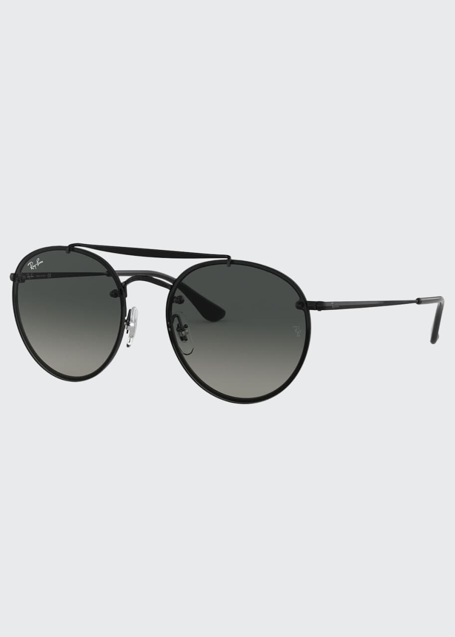 Image 1 of 1: Round Lens-Over-Frame Metal Sunglasses