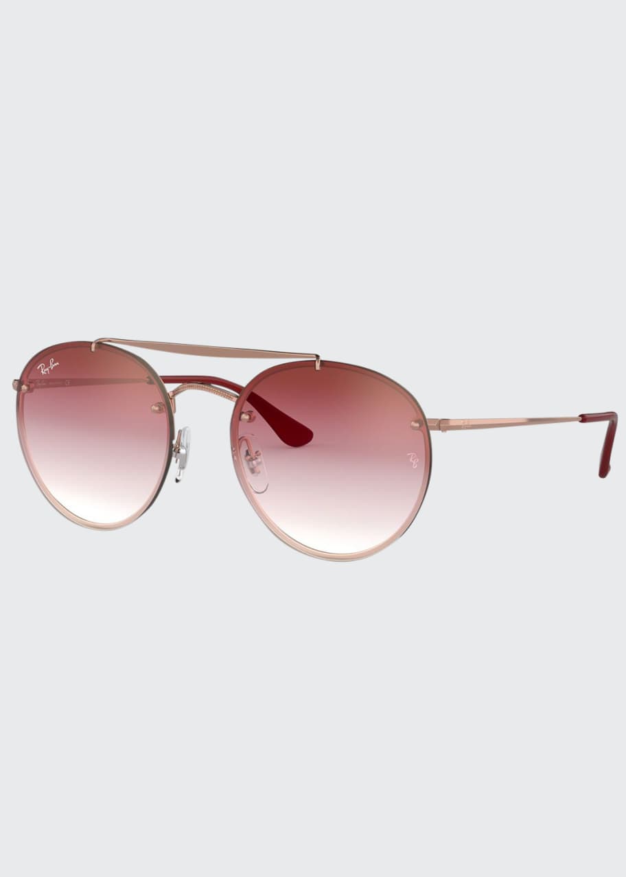 Ray-Ban Round Lens-Over-Frame Metal Sunglasses - Bergdorf Goodman