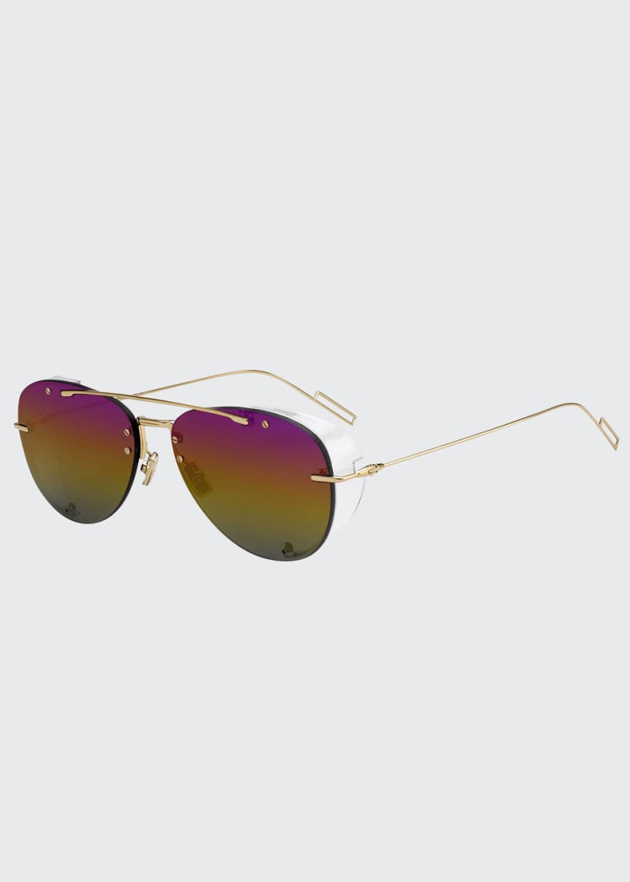 Dior Men S Chroma 1 Rimless Mirrored Aviator Sunglasses Bergdorf Goodman