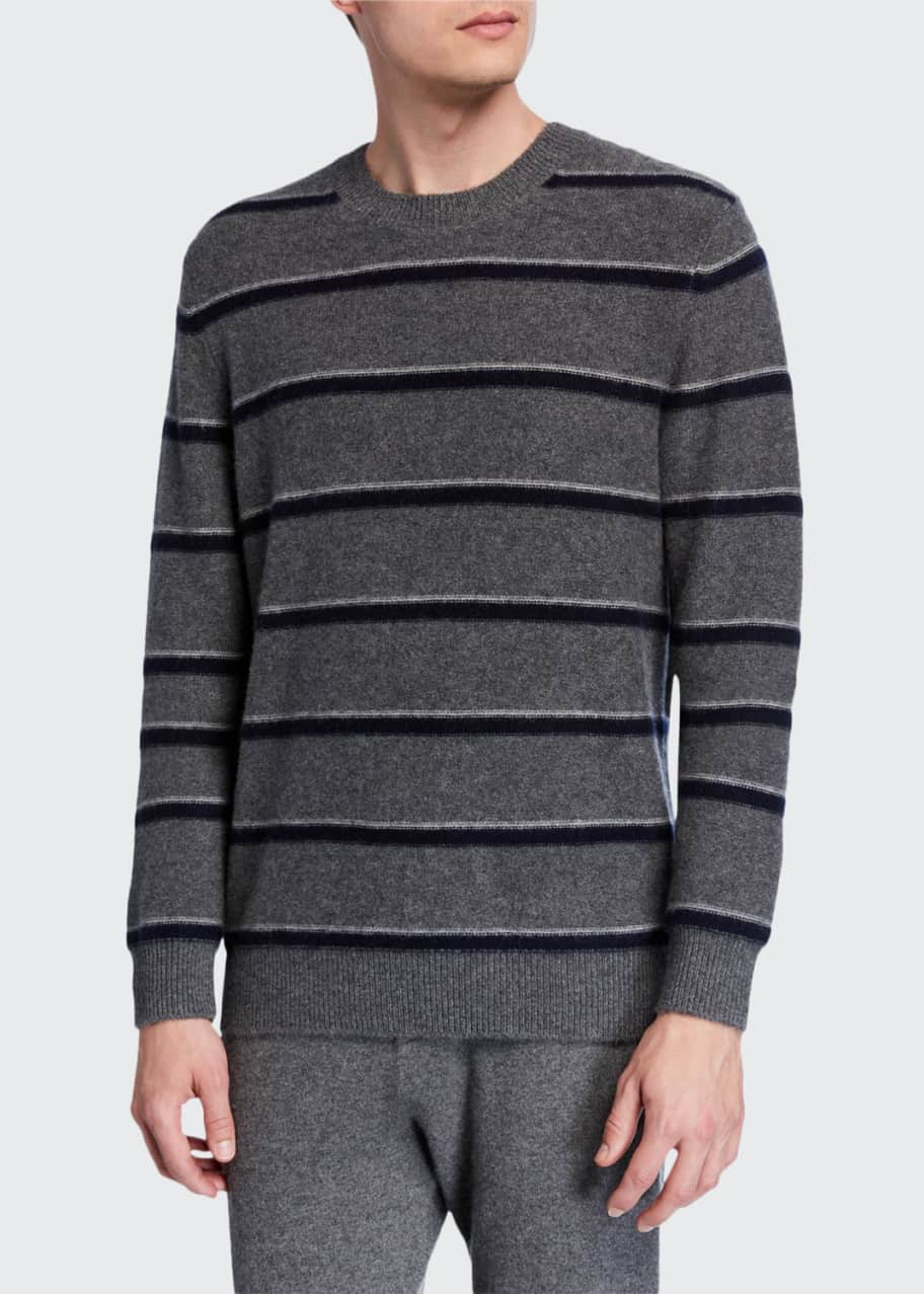 Vince Men's Striped Cashmere Crewneck Sweater Bergdorf Goodman