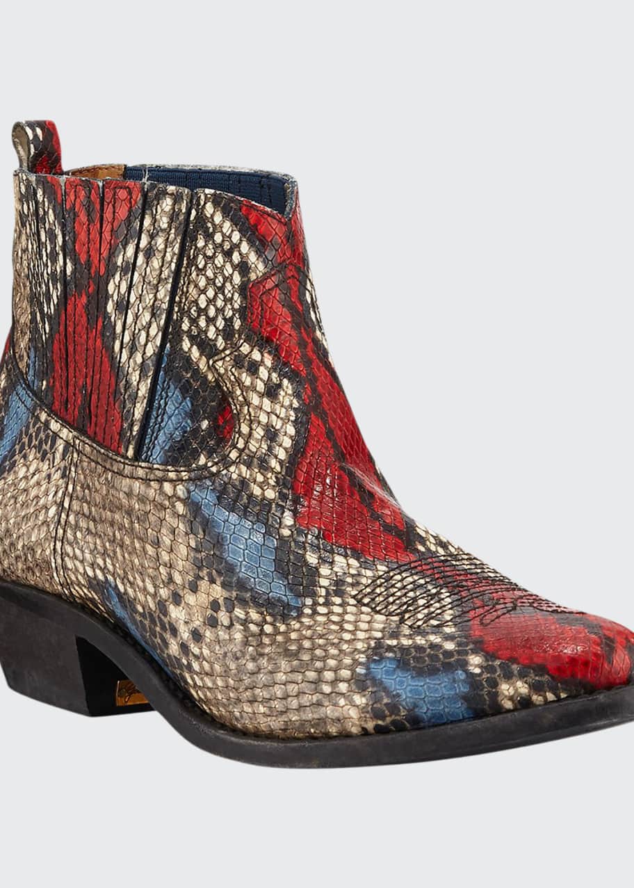 Golden Goose Crosby Snake-Print Western Ankle Boots - Bergdorf Goodman