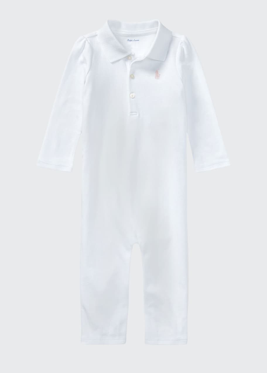 Image 1 of 1: Interlock Polo Coverall, Size 3-12 Months