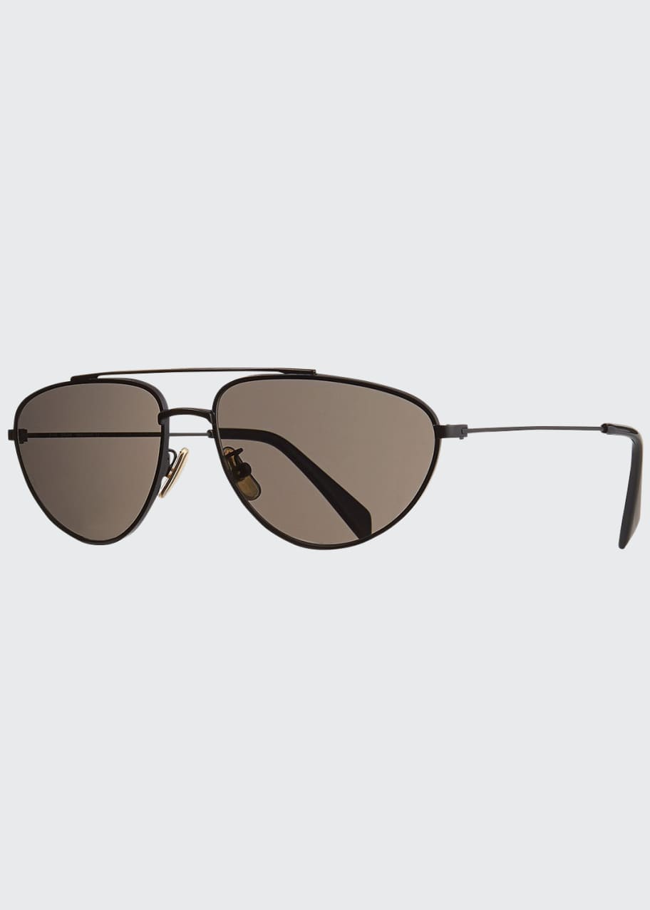 Celine Men's Metal Pilot Sunglasses, Black Bergdorf Goodman