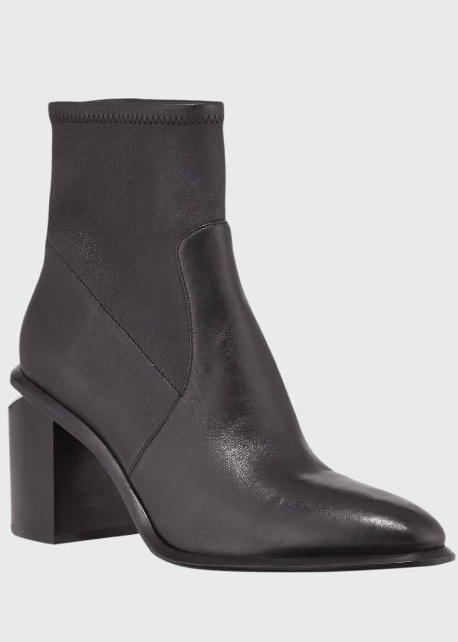 Alexander Wang Anna Leather Block Heel Stretch Booties Bergdorf Goodman