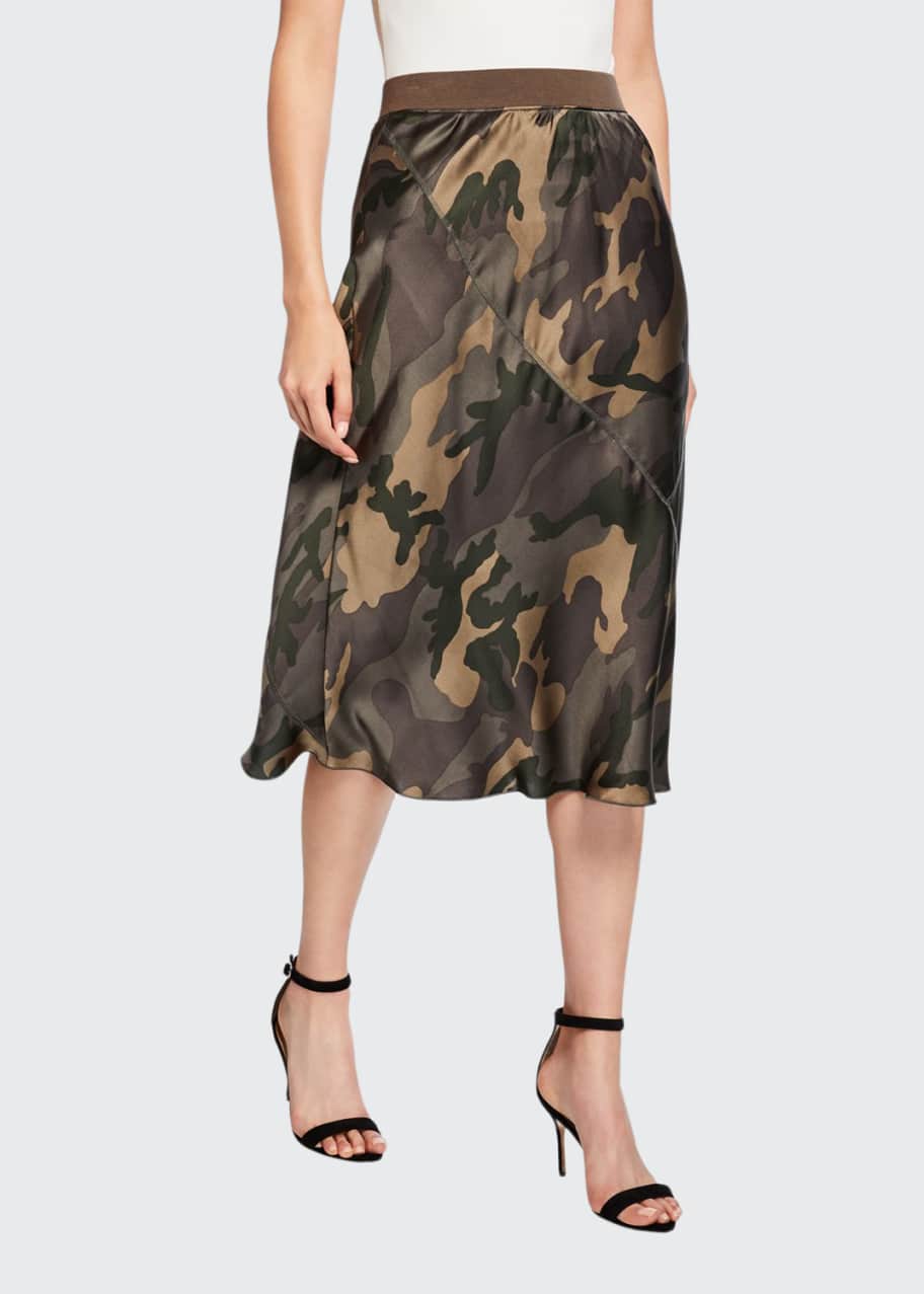 Camouflage silk deals skirt