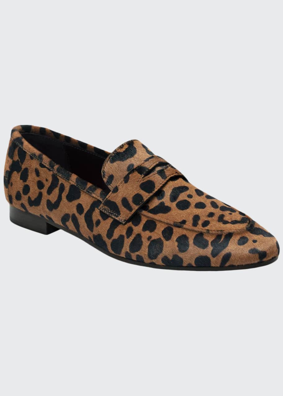 Image 1 of 1: Leopard Calf Hair Loafers