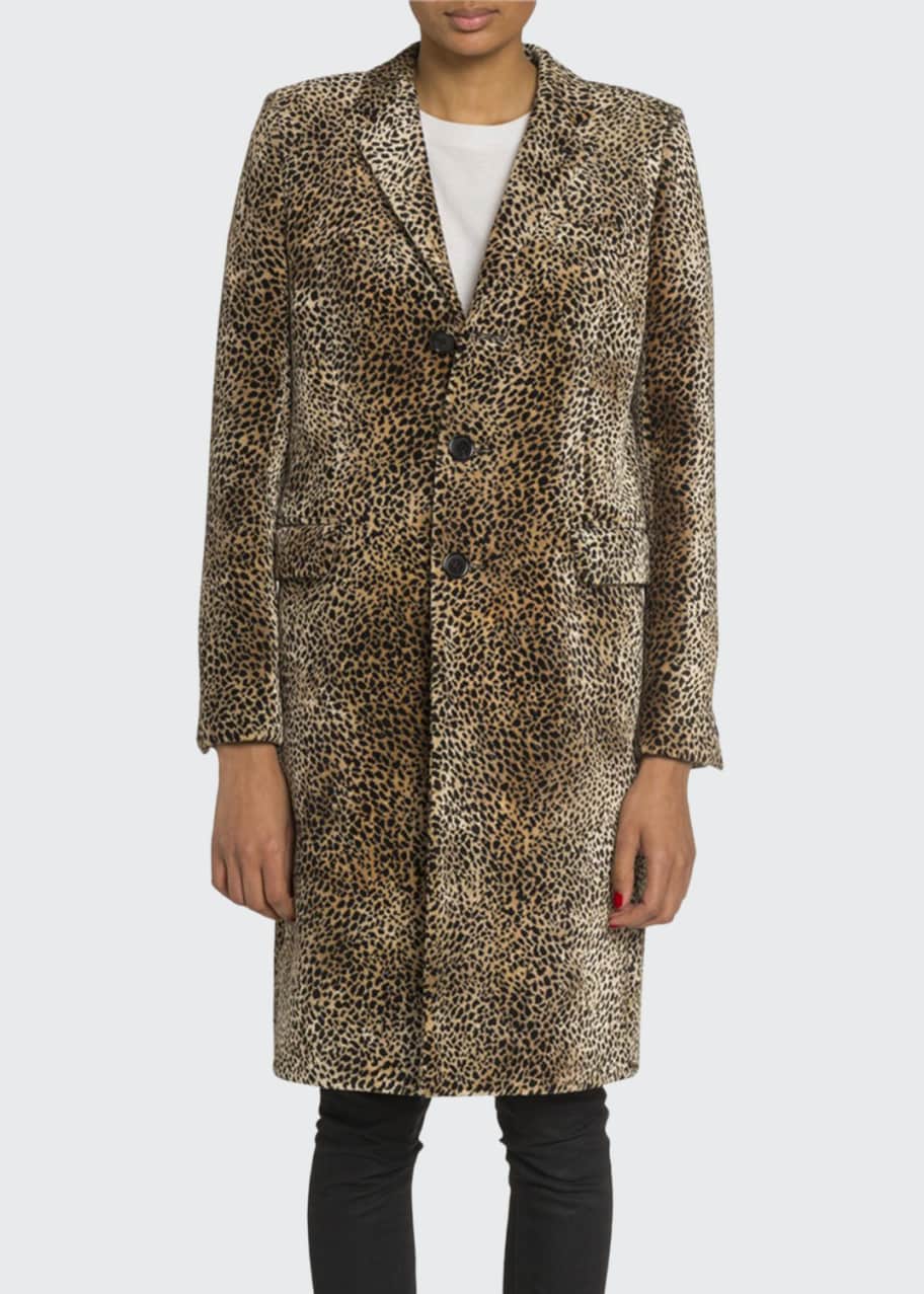Mini Leopard Print Velvet Coat