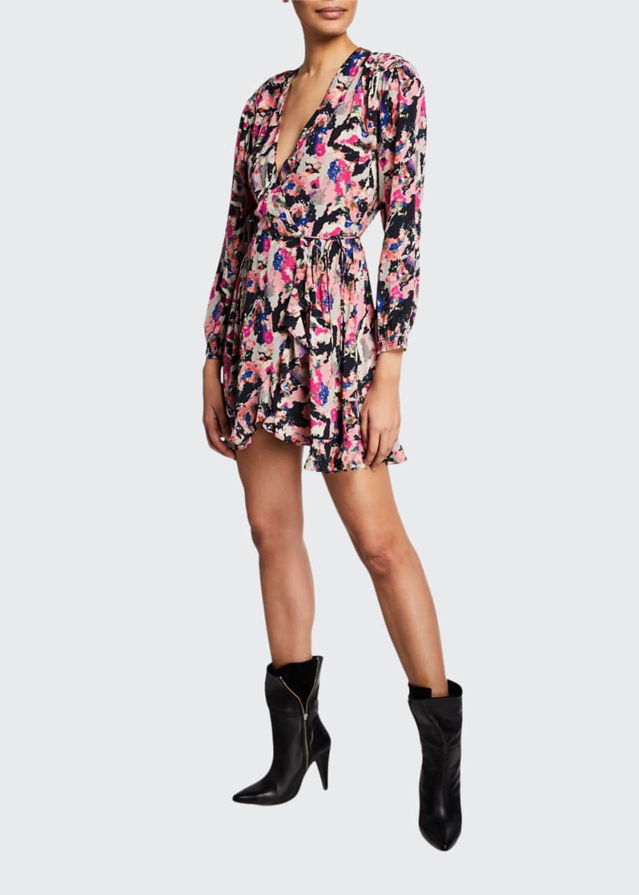 Iro Bloomy Printed Long Sleeve Wrap Dress Bergdorf Goodman