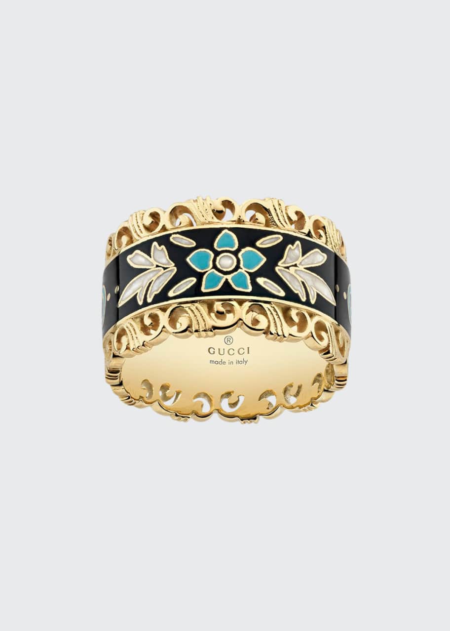 Image 1 of 1: Icon Blooms Band Ring in 18K Gold, Size 6.75