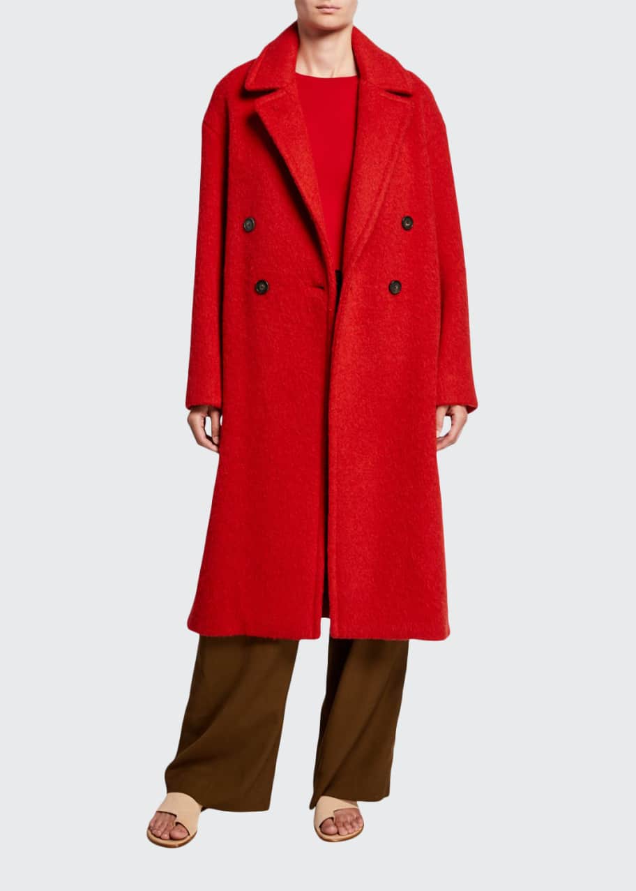 Double Breasted Alpaca Long Coat