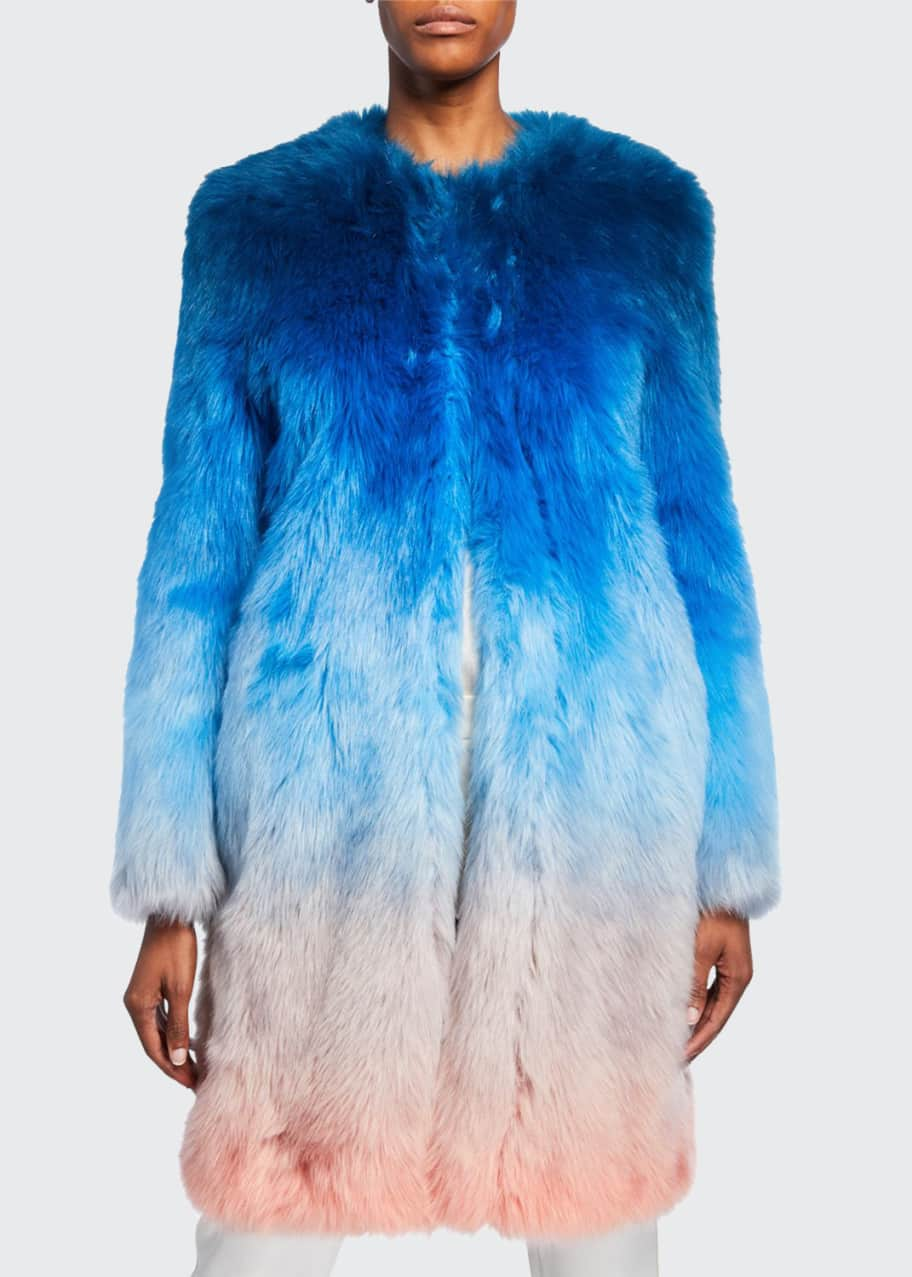 Mary Katrantzou Ombre Faux-Fur Coat - Bergdorf Goodman