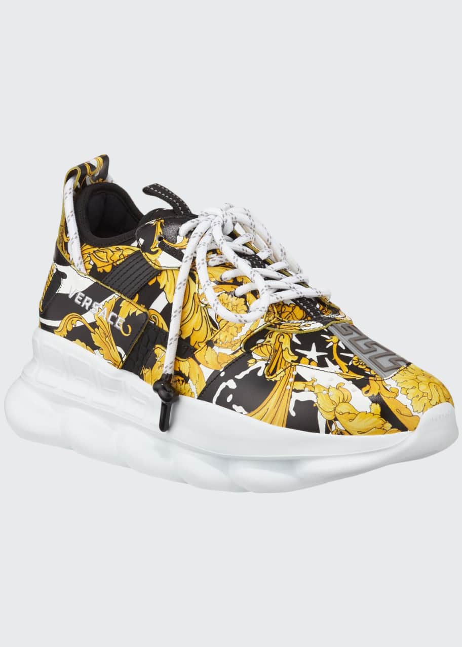 Versace Men s Runway Chain Reaction Barocco Print Sneakers